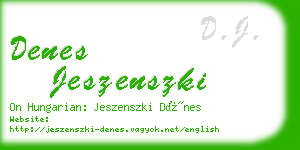 denes jeszenszki business card